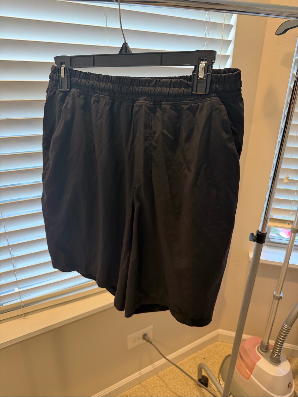 lululemon athletica Black Men's Linerless Athletic Shorts with Elastic Waistband